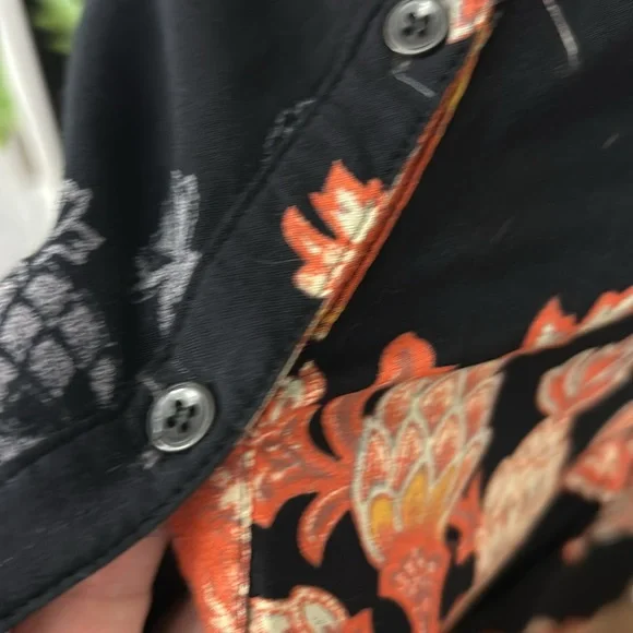 Free people Miranda dark floral midi dress boho button front Women’s size 4 - Picture 11 of 16